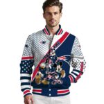 customized new england patriots mickey donald goofy blue white jacket best selling jacketwow