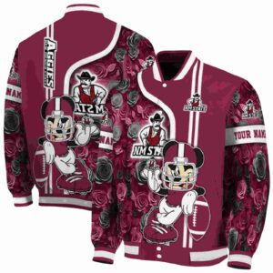customized new mexico state aggies rose mickey crimson jacket fashion forward jacketwow