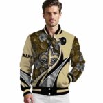 customized new orleans saints floral print gold jacket best selling jacketwow