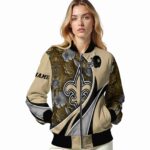 customized new orleans saints floral print gold jacket best selling jacketwow