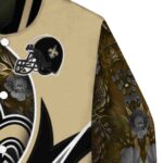 customized new orleans saints floral print gold jacket best selling jacketwow