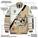 customized new orleans saints mickey donald goofy gold white jacket best selling jacketwow