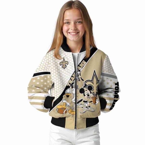 customized new orleans saints mickey donald goofy gold white jacket top rated jacketwow