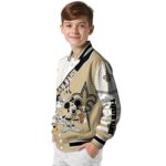 customized new orleans saints mickey donald goofy gold white jacket best selling jacketwow
