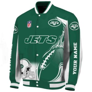customized new york jets flaming football green white jacket best selling jacketwow