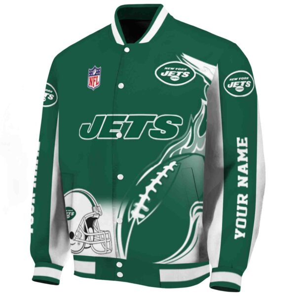 customized new york jets flaming football green white jacket best selling jacketwow