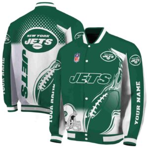 customized new york jets flaming football green white jacket fashion forward jacketwow