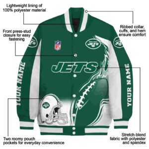 customized new york jets flaming football green white jacket new arrival jacketwow