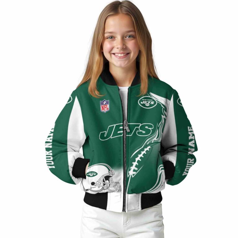 customized new york jets flaming football green white jacket top rated jacketwow