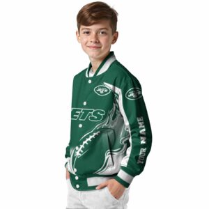 customized new york jets flaming football green white jacket trendy jacketwow