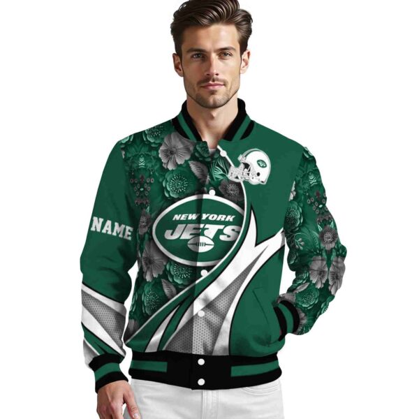 customized new york jets floral print green jacket high quality jacketwow