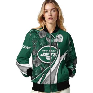 customized new york jets floral print green jacket latest model jacketwow