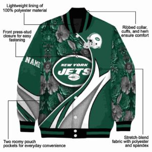 customized new york jets floral print green jacket new arrival jacketwow