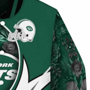 customized new york jets floral print green jacket premium grade jacketwow