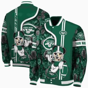 customized new york jets rose mickey green jacket fashion forward jacketwow