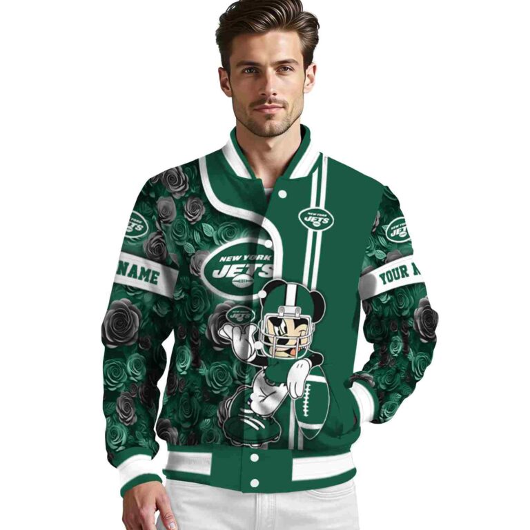 customized new york jets rose mickey green jacket high quality jacketwow