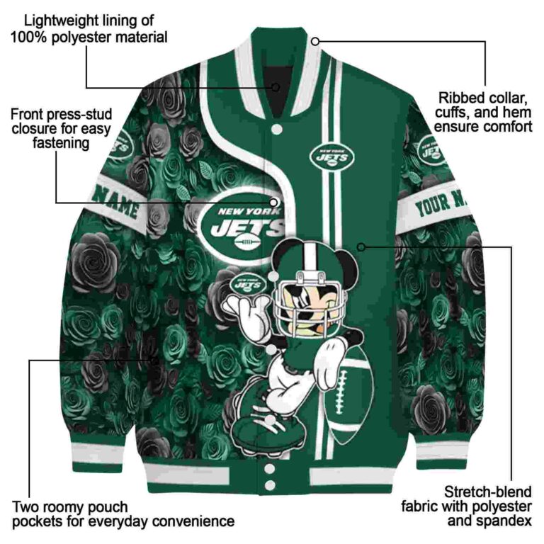 customized new york jets rose mickey green jacket new arrival jacketwow