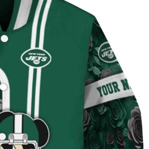 customized new york jets rose mickey green jacket premium grade jacketwow