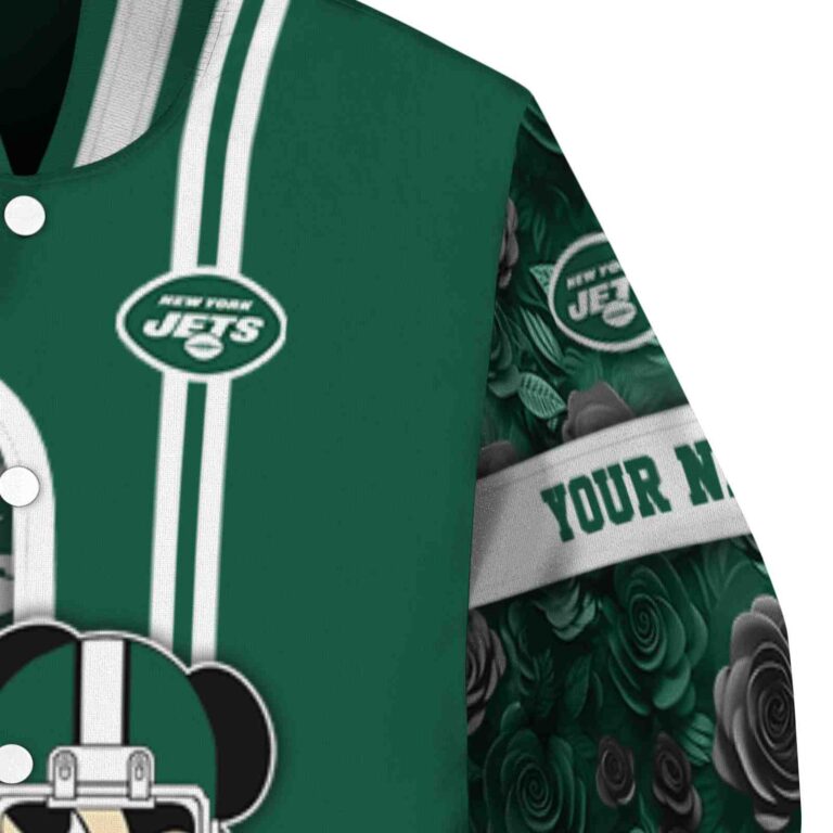 customized new york jets rose mickey green jacket premium grade jacketwow