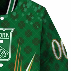 customized new york rangers shamrock pattern green jacket premium grade jacketwow