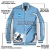 customized north carolina tar heels flaming football light blue white jacket new arrival jacketwow
