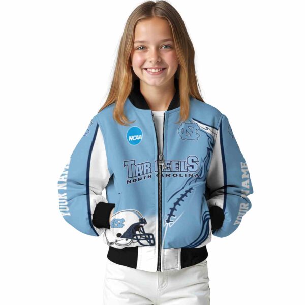 customized north carolina tar heels flaming football light blue white jacket top rated jacketwow
