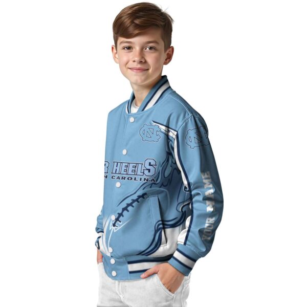 customized north carolina tar heels flaming football light blue white jacket trendy jacketwow