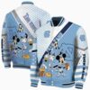 customized north carolina tar heels mickey donald goofy light blue white jacket fashion forward jacketwow