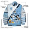 customized north carolina tar heels mickey donald goofy light blue white jacket new arrival jacketwow