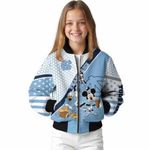 customized north carolina tar heels mickey donald goofy light blue white jacket top rated jacketwow