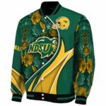 customized north dakota state bison floral print green jacket best selling jacketwow