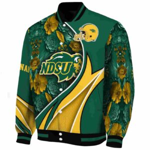 customized north dakota state bison floral print green jacket best selling jacketwow