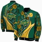 customized north dakota state bison floral print green jacket best selling jacketwow