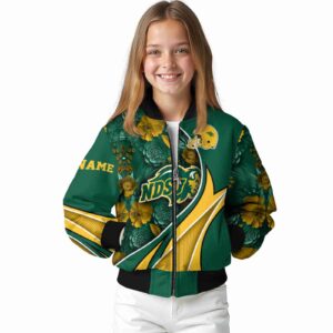 customized north dakota state bison floral print green jacket top rated jacketwow