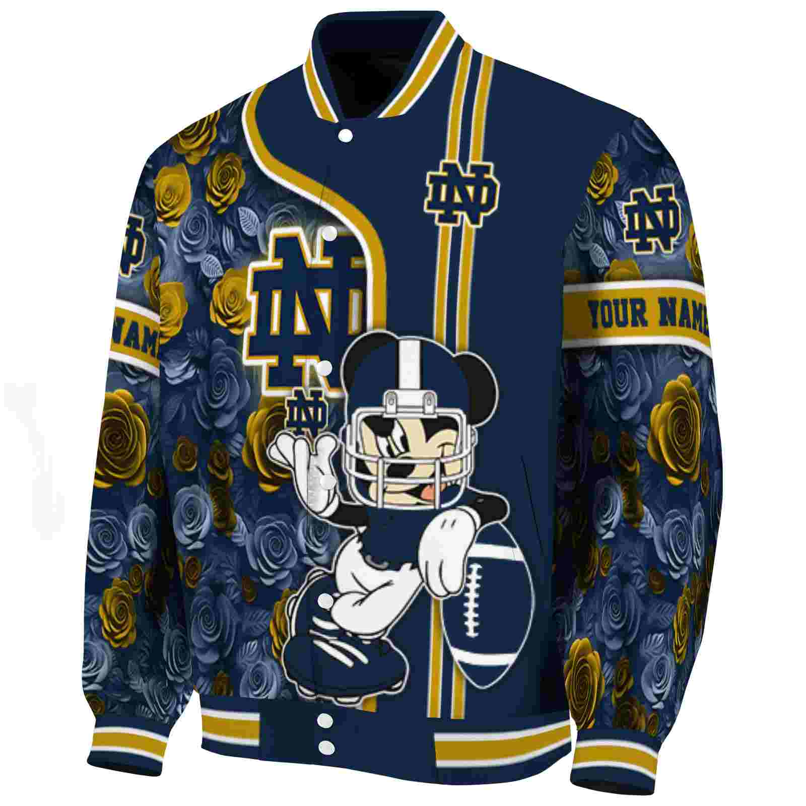 customized notre dame fighting irish rose mickey navy jacket best selling jacketwow customized notre dame fighting irish rose mickey navy jacket best selling jacketwow