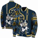 customized notre dame fighting irish rose mickey navy jacket best selling jacketwow