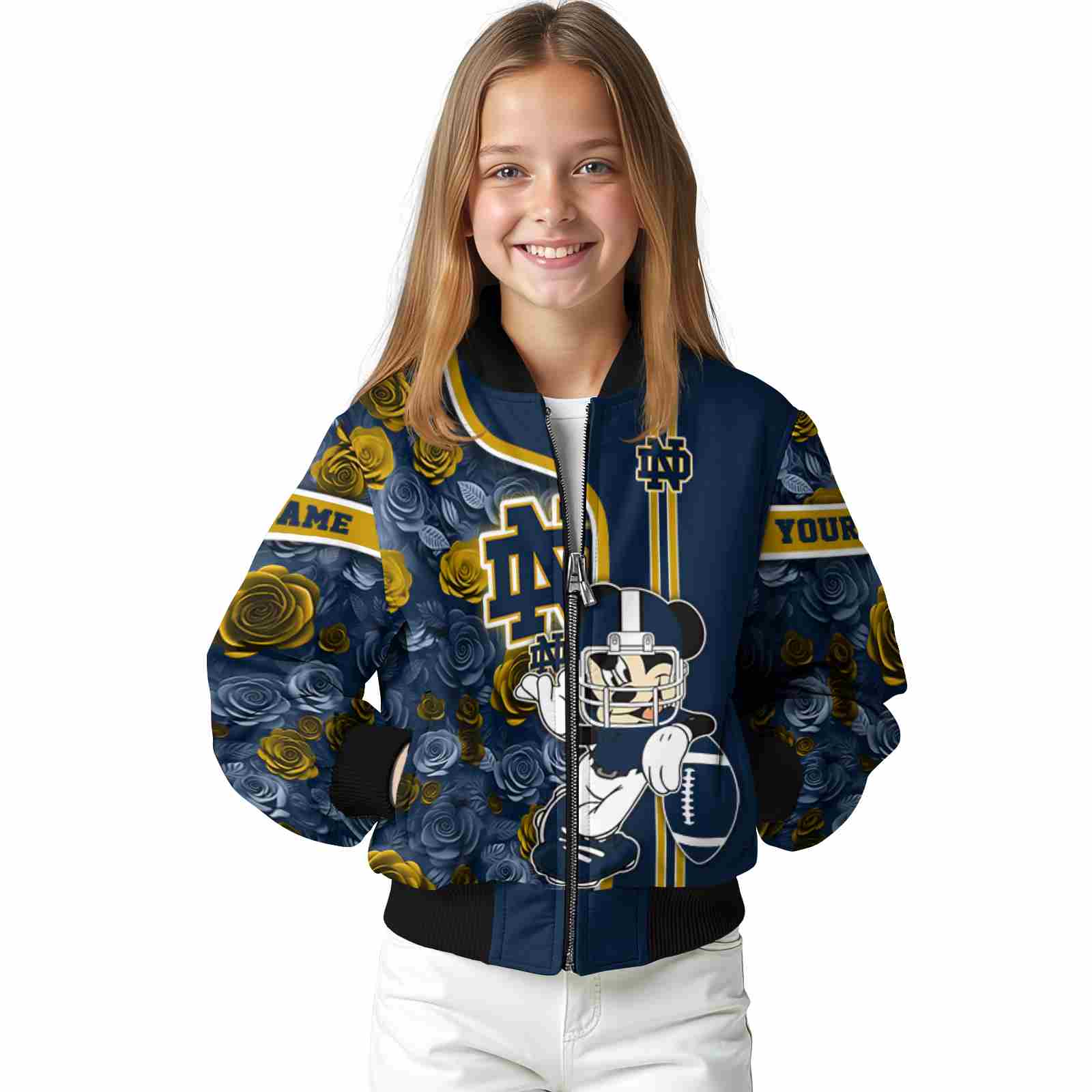 customized notre dame fighting irish rose mickey navy jacket top rated jacketwow customized notre dame fighting irish rose mickey navy jacket top rated jacketwow