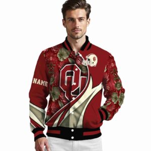 customized oklahoma sooners floral print crimson jacket high quality jacketwow