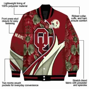 customized oklahoma sooners floral print crimson jacket new arrival jacketwow
