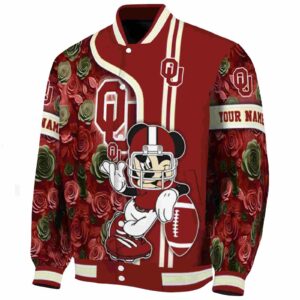 customized oklahoma sooners rose mickey crimson jacket best selling jacketwow