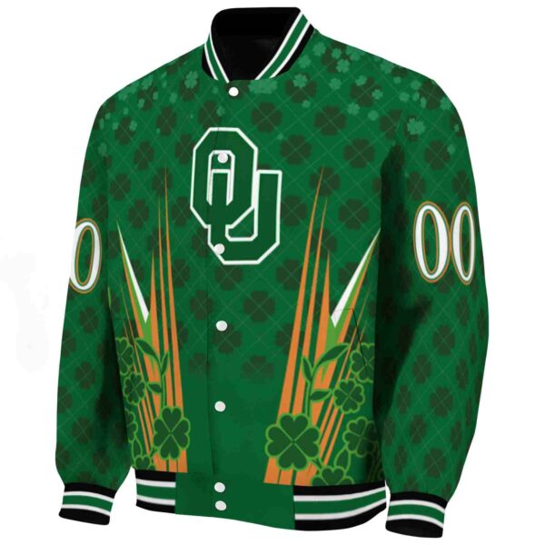 customized oklahoma sooners shamrock pattern green jacket best selling jacketwow