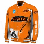 customized oklahoma state cowboys flaming football orange white jacket best selling jacketwow