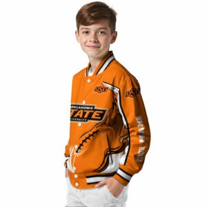 customized oklahoma state cowboys flaming football orange white jacket trendy jacketwow