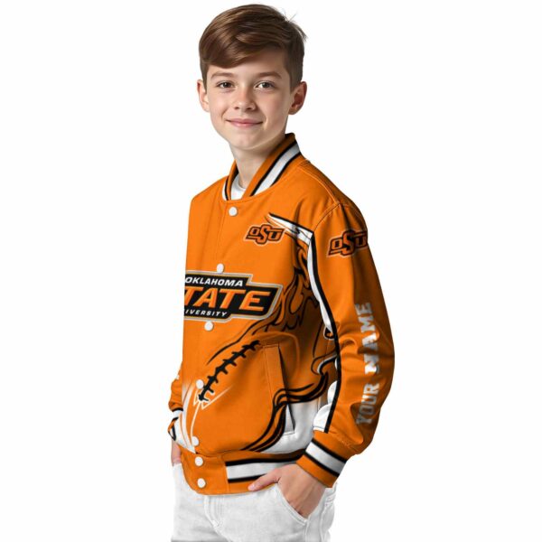 customized oklahoma state cowboys flaming football orange white jacket trendy jacketwow