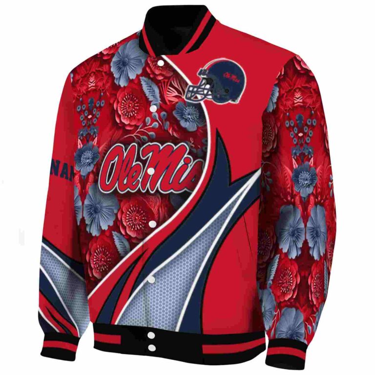 customized ole miss rebels floral print red jacket best selling jacketwow