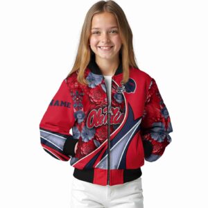 customized ole miss rebels floral print red jacket top rated jacketwow