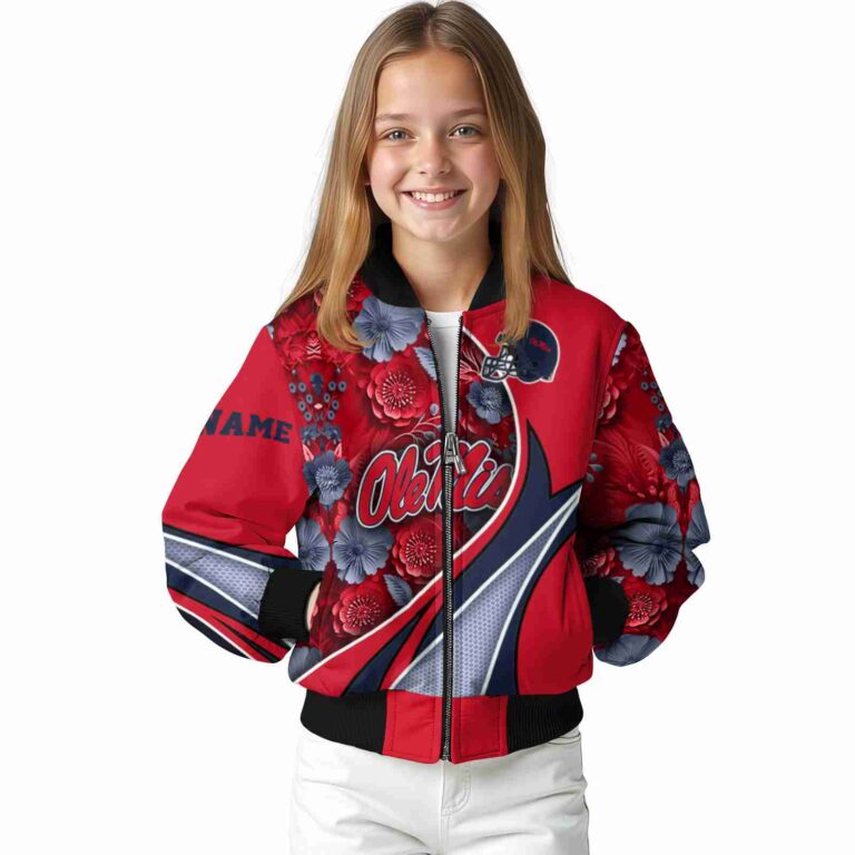 customized ole miss rebels floral print red jacket top rated jacketwow