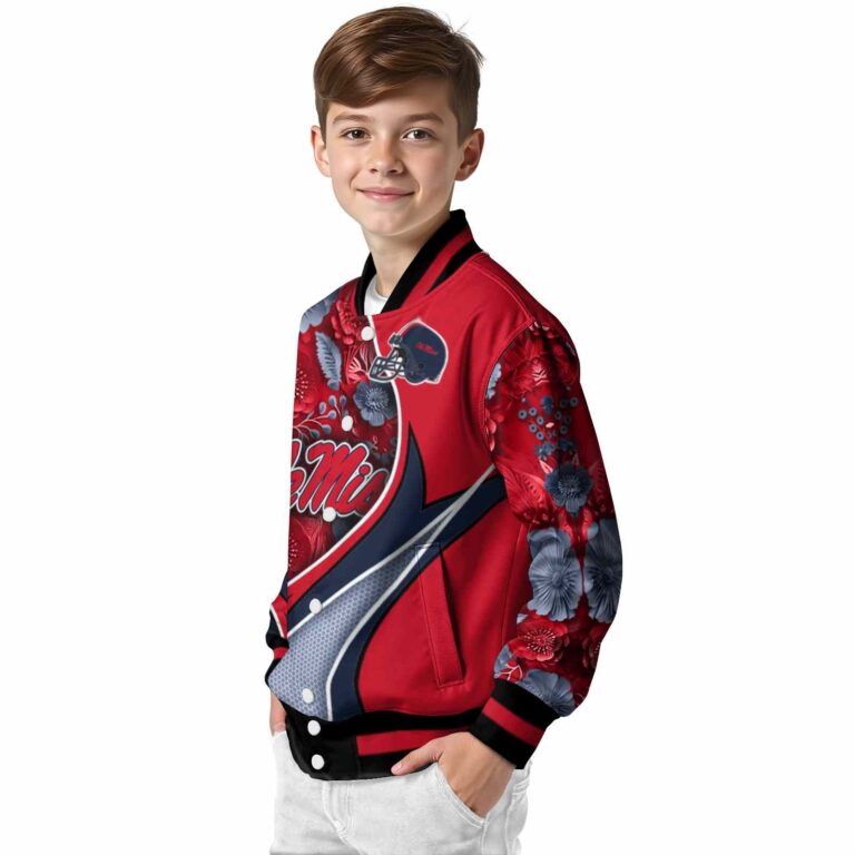 customized ole miss rebels floral print red jacket trendy jacketwow