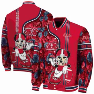 customized ole miss rebels rose mickey red jacket fashion forward jacketwow