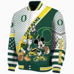 customized oregon ducks mickey donald goofy green white jacket best selling jacketwow